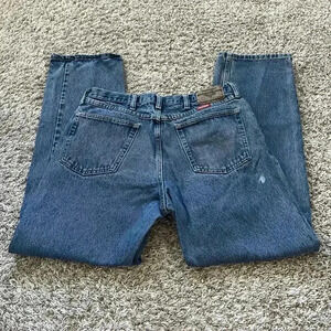 Vintage Wrangler Medium Wash Paint Splatter Straight Leg Jeans Women’s Size 34